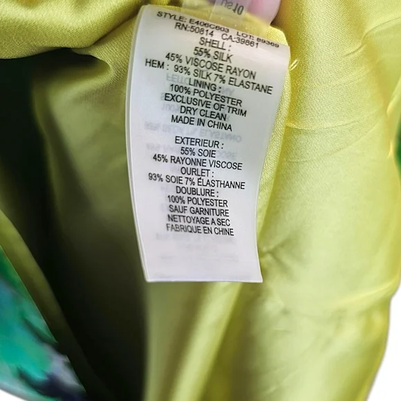 Elie Tahari Silk Blend Iridescent Teal and Green Sleeveless Sheath Dress Sz 10 - Picture 16 of 16